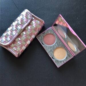 Mally New Naturals Twin Blush & Highlighter in FIERCE & PINK/SILVER BAG  -- NEW